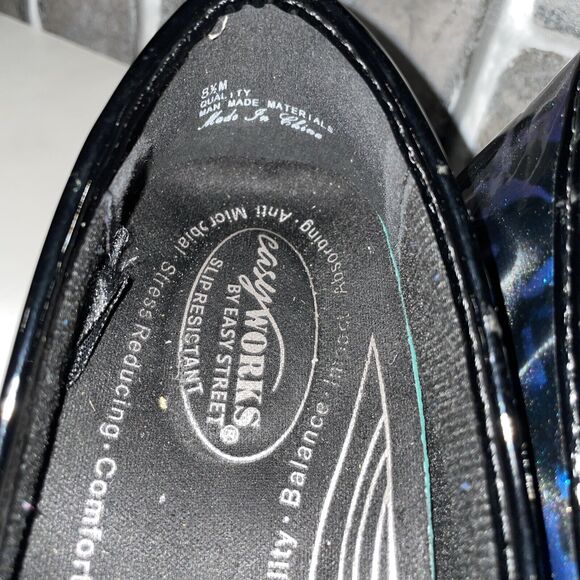 Easy Works Black Iridescent Non-Slip Anti-Fatigue Laurie Clogs Sz 8.5 - Picture 3 of 8